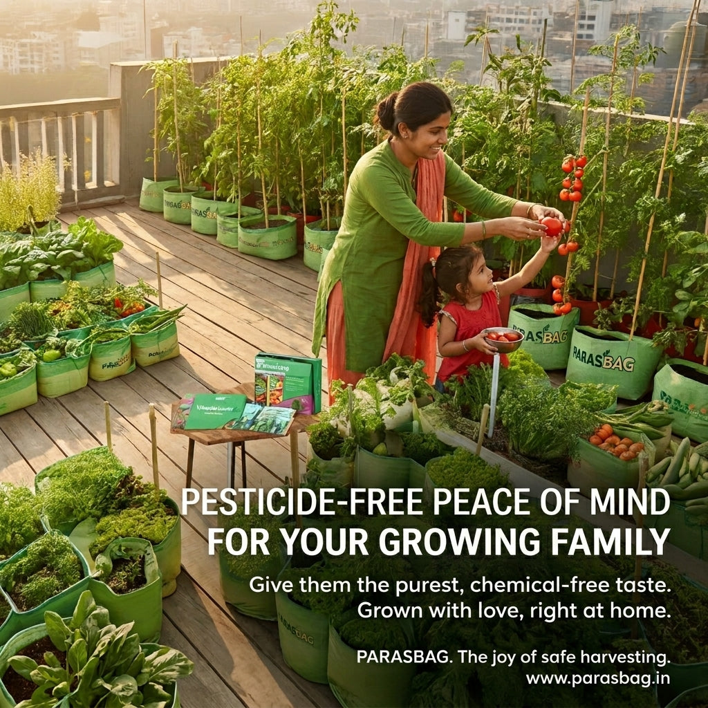 The complete Parasbag (परसबाग) system: grow 23 kg of chemical-free vegetables at home — even with zero experience
