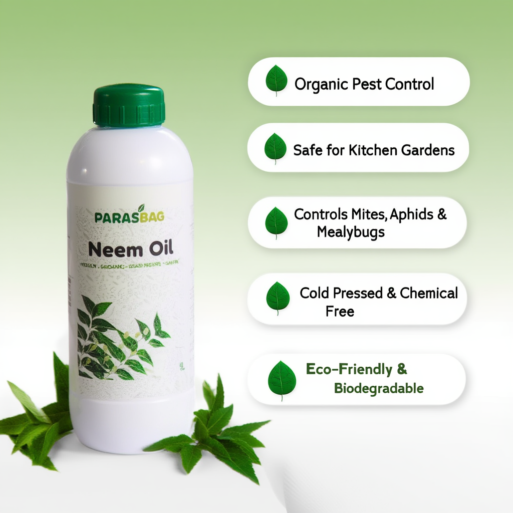 Parasbag Cold-Pressed Pure Neem Oil | 100% Organic Plant Guard for Chemical-Free Family Gardening