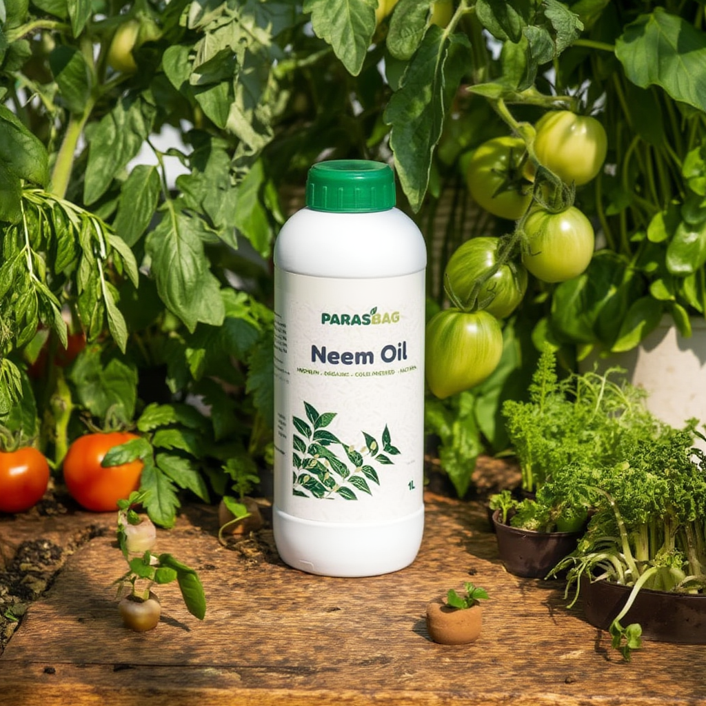 Parasbag Cold-Pressed Pure Neem Oil | 100% Organic Plant Guard for Chemical-Free Family Gardening